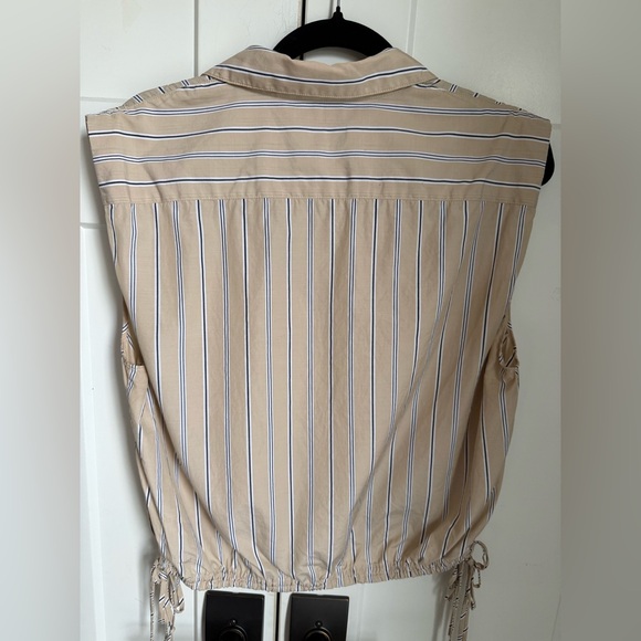rag & bone Fiona cotton top in a tan and white striped pattern. Size M, EUC . - Picture 6 of 7